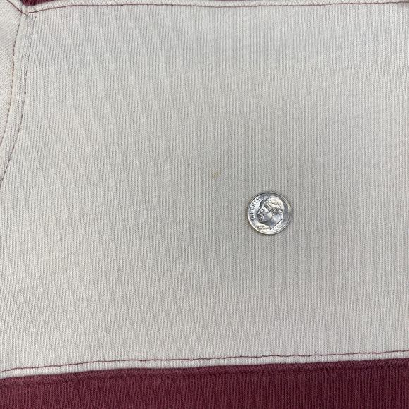 VINTAGE NHL HOCKEY Rugby POLO SHIRT! Long Sleeve Embroidered Maroon Striped Sz M - Picture 10 of 16